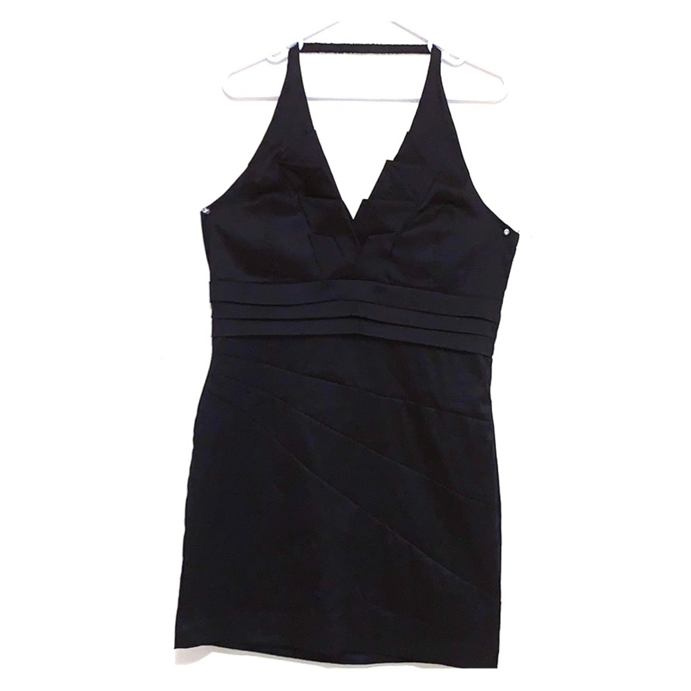 Black Halter mini dress.